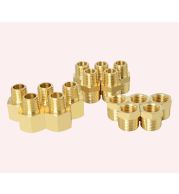 Brass Hex Type Fittings and Connectors, High Strength Hexagonal Body Pipe Fittings for Secure Wrench Tightening in Plumbing, Hydraulic and Pneumatic Systems
